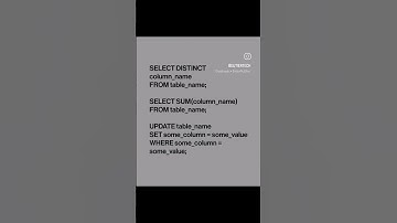 #sql #mysql #oracle #select #distinct #column #table #update #from
