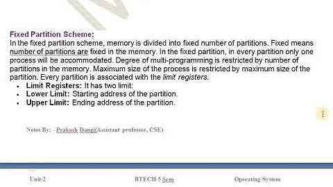 5CS4-03, L1 Operating System ,Memory management 1 Introduction (U2) by Prakash Dangi