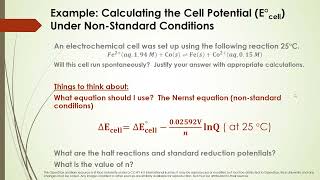 The Nernst Equation And Concentration Cells Plus Exdanle
