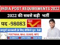 INDIA POST REQUIREMENTS 2022, #POST_98083,# सबसे बड़ी भर्ती,
