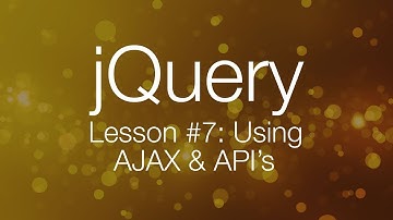 jQuery Ajax Tutorial #1 - Using AJAX & API