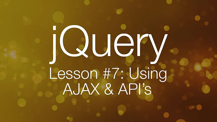 jQuery Ajax Tutorial #1 - Using AJAX & API's (jQuery Tutorial #7)