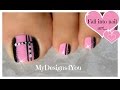 Quick Toenail Design | Pink and Black Pedicure ♥