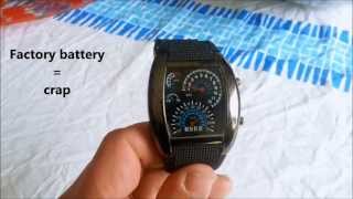 Fashion LED Light Digital Dot Matrix Date Black Rubber Sport Men's Watch: One Minute EBay Review