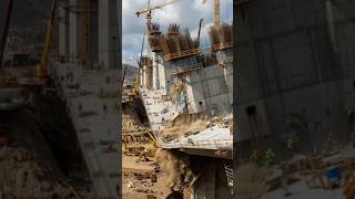 Bridge Collapse Caught on Camera During Construction Chaos! #shorts #construction #bridgecollapse