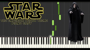 The emperor death theme from Star wars - Easy mode [Piano Tutorial] (Midi visualizer)