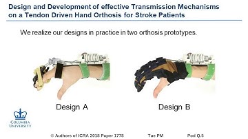 Design and Development of Effective Transmission Mechanisms on a Tendon Driven Hand Orthosis for Str