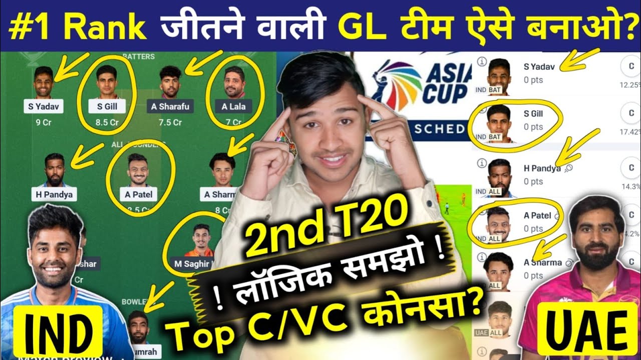 IND vs UAE Dream11 Team Prediction | T20 Asia Cup 2025 | 2nd Match | India vs United Arab Emirates