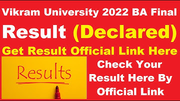 Vikram University BA Final Result 2022 (घोषित) Check Your B.A 3rd Year Result 2022 Here
