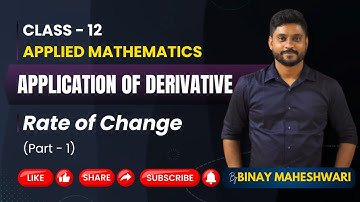 Class 12 Applied Maths|Rate of Change|Application of Derivatives|L-1
