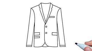 How to draw a Tuxedo step by step | Drawing Coat easy | Suit drawings