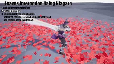[Unreal] Niagara Leaves Interaction Vol.1