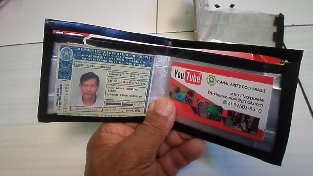 COMO FAZER CARTEIRA MASCULINO DE CAIXA DE LEITE E PET.