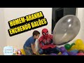 Homem-Aranha Enchendo Balões com Lucas e Maju