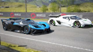 Bugatti Bolide vs Koenigsegg Jesko | DRAG & TRACK RACE