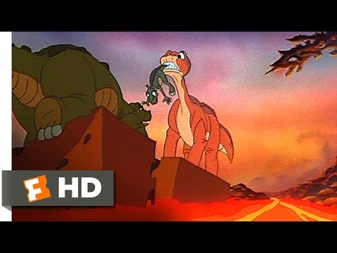 Littlefoot to the Rescue Scene - The Land Before Time Movie (1988) - HD