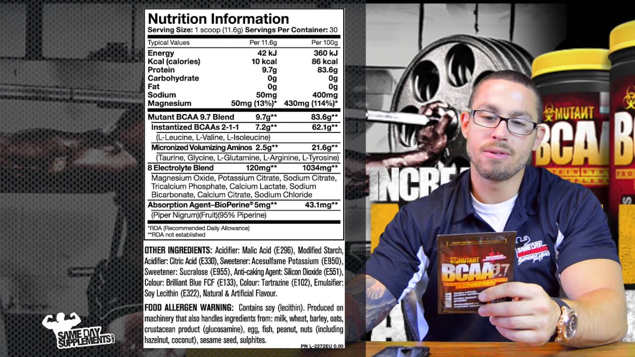 Mutant BCAA 9.7 Review Amino Acids - YouTube