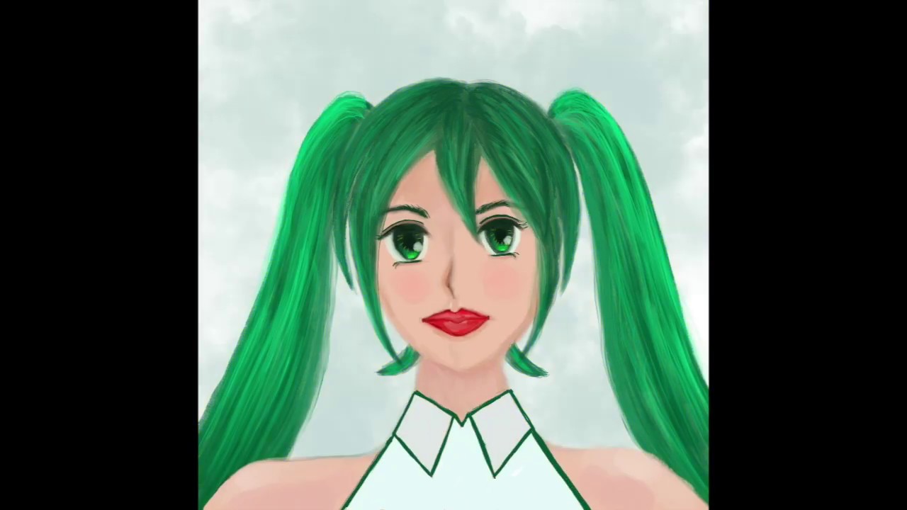 初音ミクを描いた動画です。htune miku