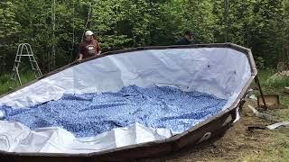 Installing Coleman 18ft. Steel frame pool assembly , above ground pool in Baileyville  Maine 
