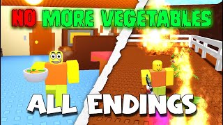 NO MORE VEGETABLES - ALL Endings - Full Gameplay! [ROBLOX]