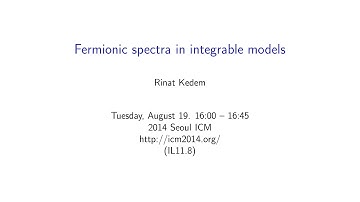 ICM2014 VideoSeries IL11.8: Rinat Kedem of Aug19Tue