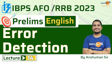 Target IBPS AFO Prelims 2023 | IBPS RRB Prelims 2023 | Error Detection | English Language