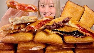 ASMR Fried Jam Bread【Mukbang/ Eating Sounds】【English subtitles】