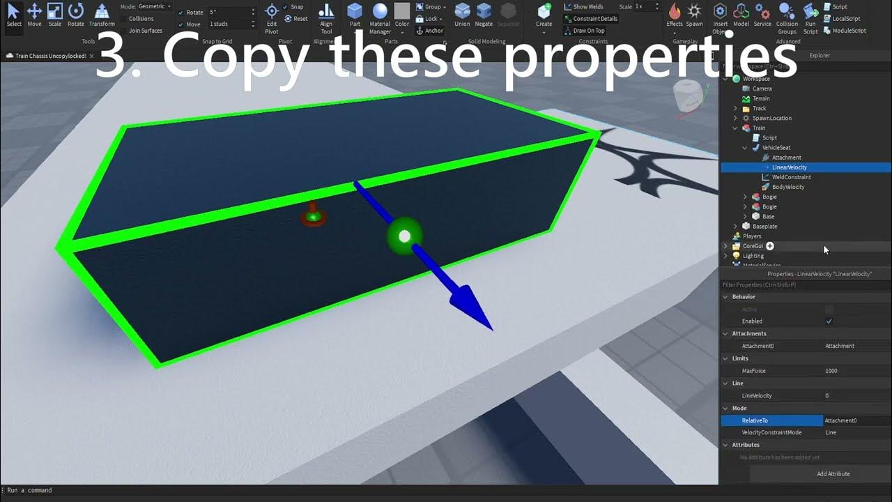 Making a Linear Velocity train on Roblox YouTube