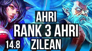 AHRI vs ZILEAN (MID) | Rank 3 Ahri, 9/1/5, Legendary | TR Challenger | 14.8