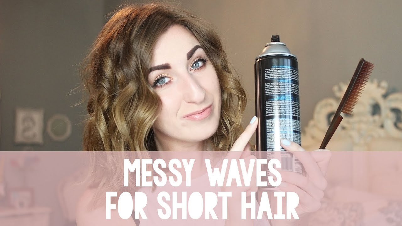 Messy Waves For Short Or Medium Length Hair Tutorial Wonder