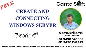 Create And Connecting Windows Server |GantaSoft | Best Devops Training in  KPHB HYD | Ganta Srikanth