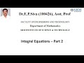 M.Sc Mathematics | Integral Equations part - 2 | Classification