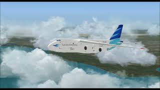 ANTONOV AN124 GARUDA INDONESIA CARGO  TAKE OFF FROM SOEKARNO HATTA INTL AIRPORT  FS9 HD screenshot 5
