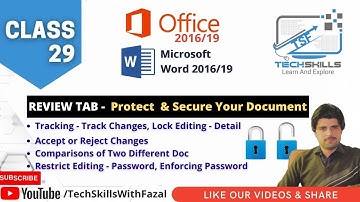 Track Changes, Compare, Protect Document | Review Tab | MS Word 2016/19 | Class 29