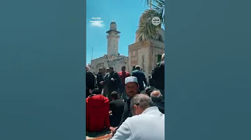 الأذان في الأقصى تصوير تيسير محمود 