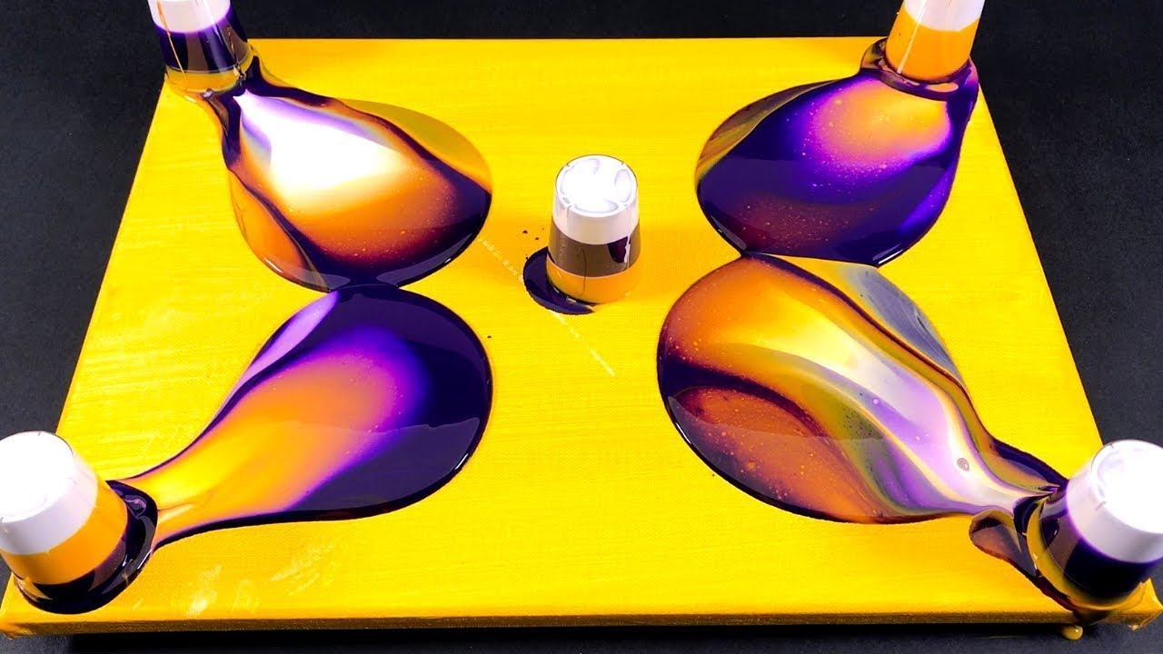 The Five Cups Acrylic pour painting you should see that! YouTube