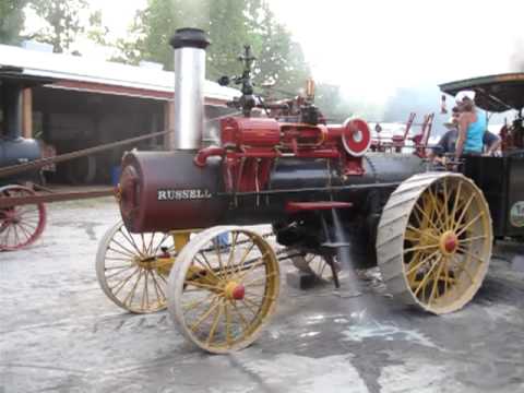 Andreas new 1901 Russell Steam Traction Engine 150 PSI hard dynamometer run