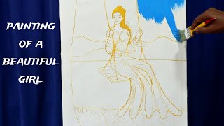 Painting of a beautiful girl in nature | painting 496 by Easy paint with Biswanath 6,717 views 6 months ago 15 minutes