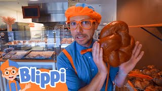 blippi bakes tasty treats at the bakery fun and educational videos for kids