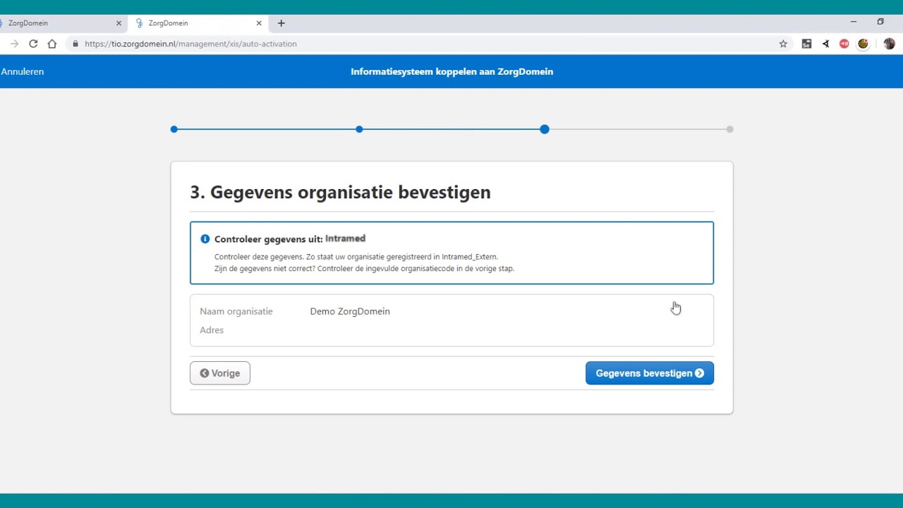 ZorgDomein koppeling activeren