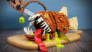 Hunting Catch & Cook LEGO HUNGRY ANGLER FISH Sea Monster | Fish Cutting Skills Compilation