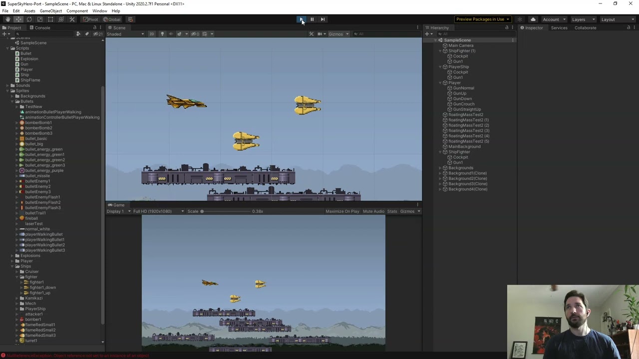 Super Sky Hero Day 7 - Enemy Ship Movement Patterns - Full Game In Unity