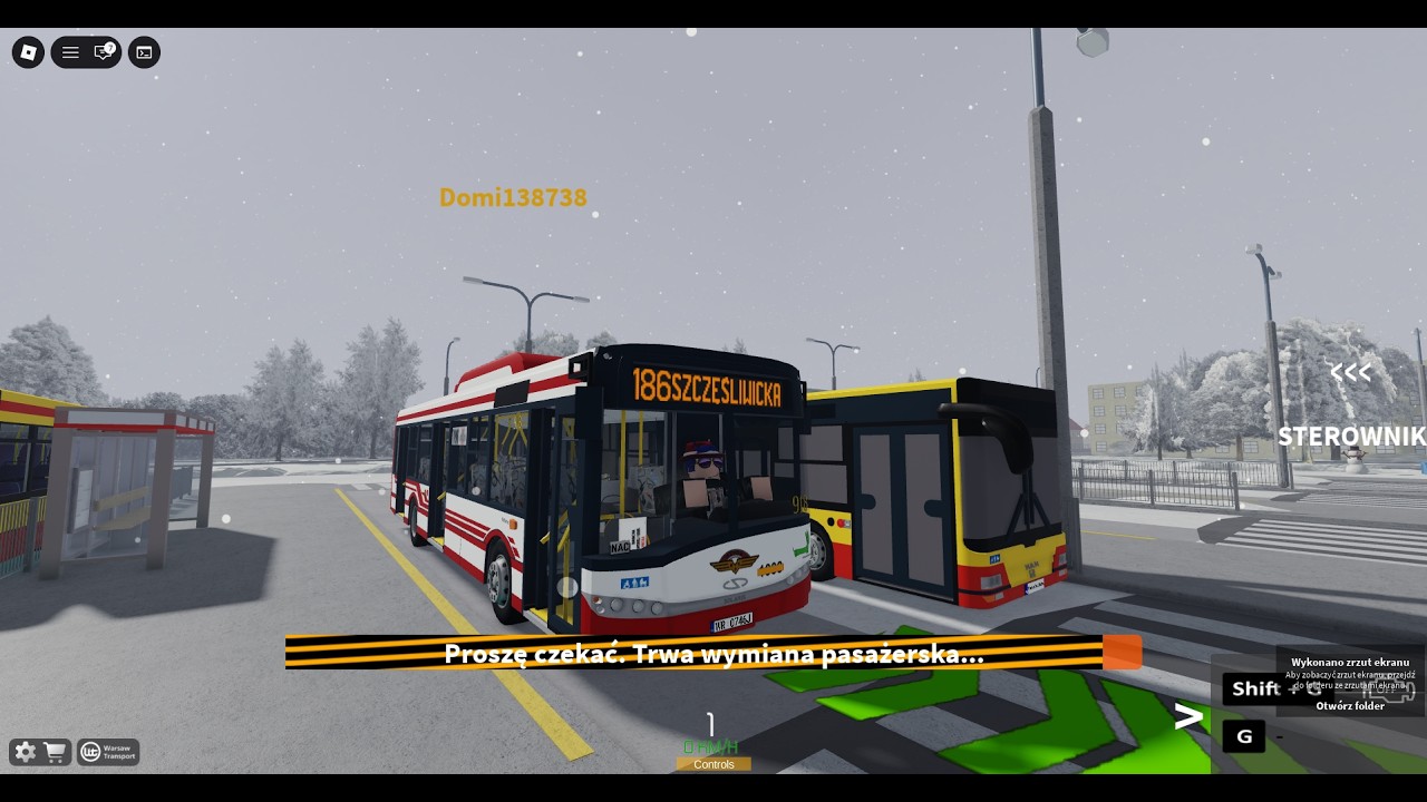 Roblox Warsaw Transport #4 Linia 186 kierunek Szczęśliwicka.