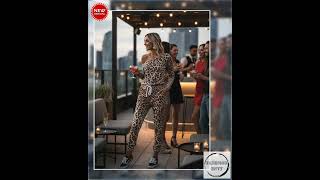 Wild Shoulder Set - Leopard Top Pants Outfit