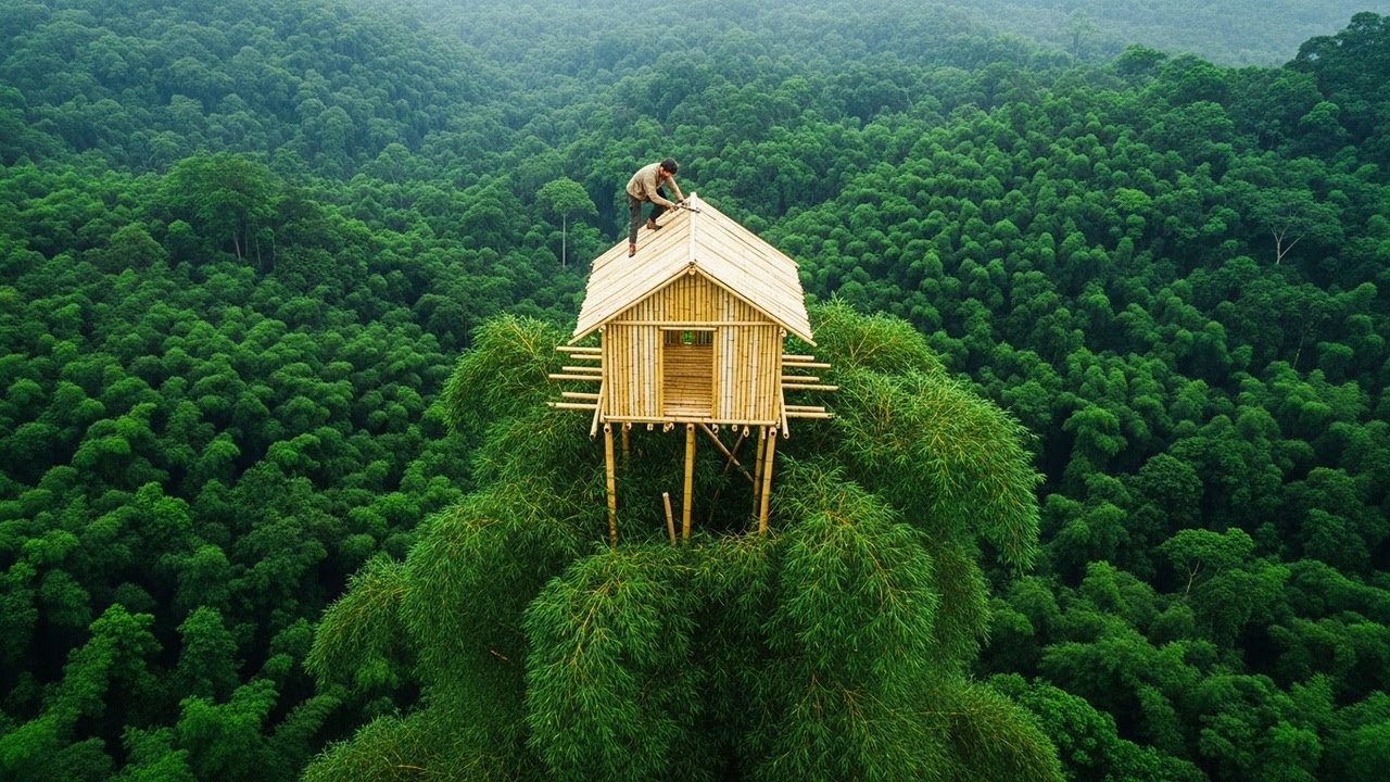 Surviving alone on a bamboo treetop, Bamboo House / King Of Satyr - YouTube