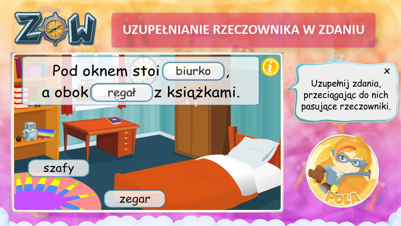 Uzupełnianie rzeczownika w zdaniu - YouTube