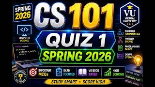 📚 CS101 Quiz 1 Solution Spring 2026 | Virtual University