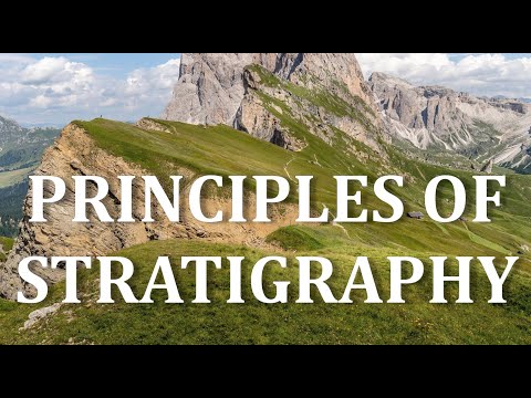 Principles of Stratigraphy, superposition, original horizontality, lateral continuity. Geology.