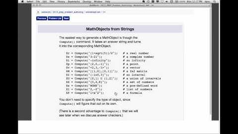 WeBWorK Problem Authoring   Using MathObjects   AM 2