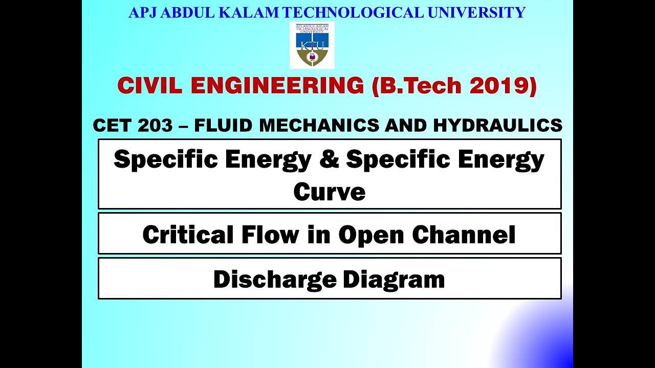 Specific Energy, Specific Energy Curve & Critical Flow | KTU-Civil- CET ...